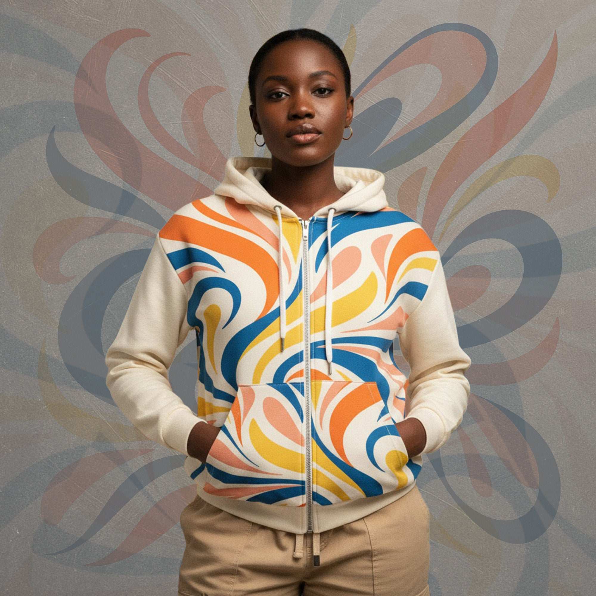 Women's Coral Canvas Hoodie (No.02)