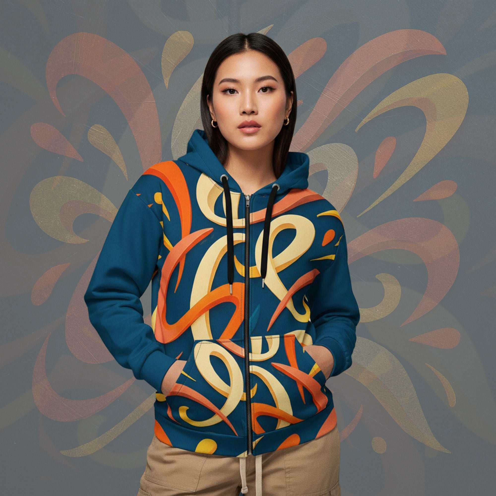 Women's Coral Canvas Hoodie (No.03)