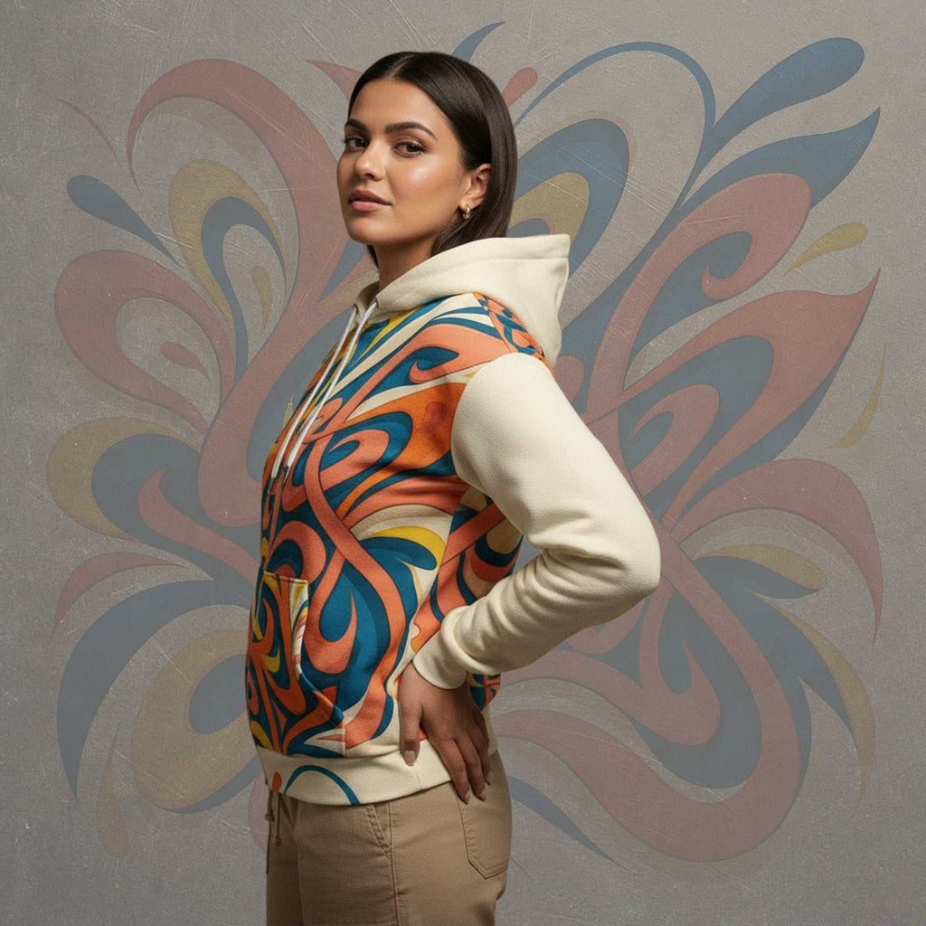 Women's Coral Canvas Hoodie (No.07)