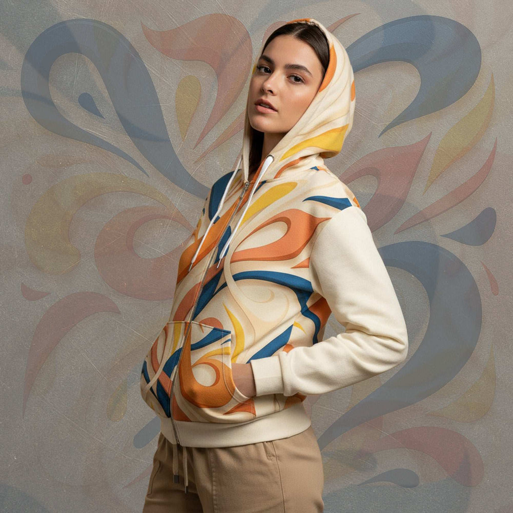 Women's Coral Canvas Hoodie (No.10)