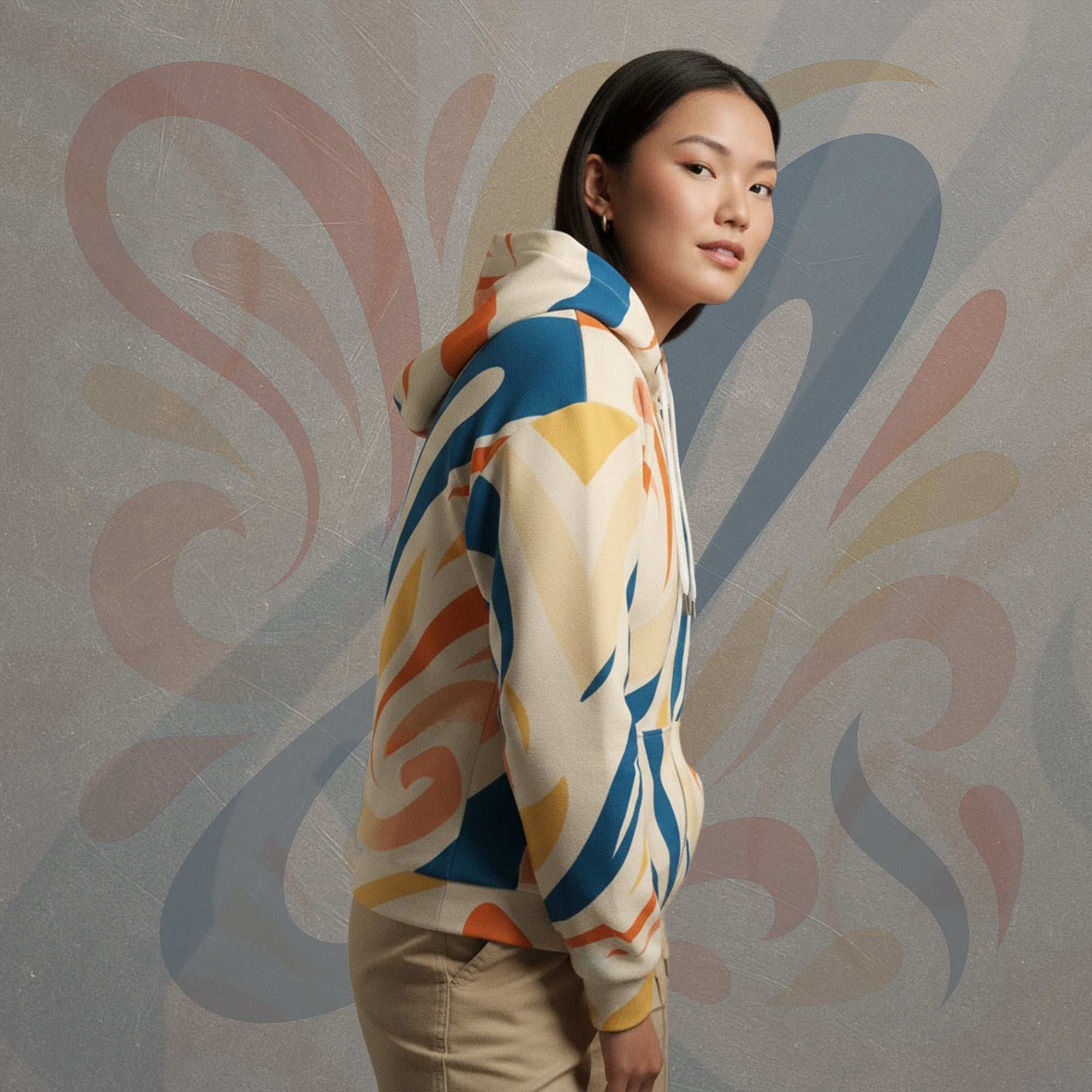 Women's Coral Canvas Hoodie (No.16)