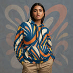 Women's Coral Canvas Hoodie (No.17)