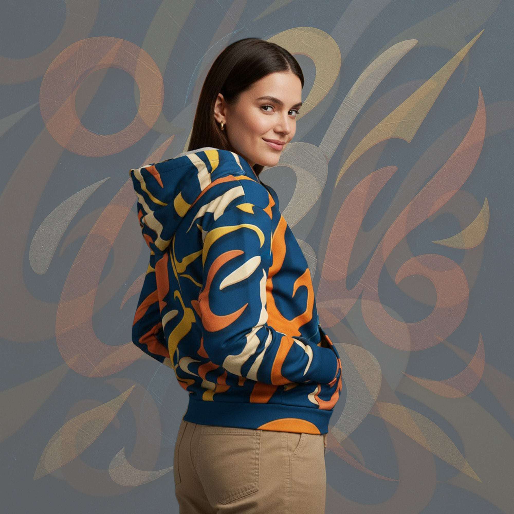 Women's Coral Canvas Hoodie (No.20)