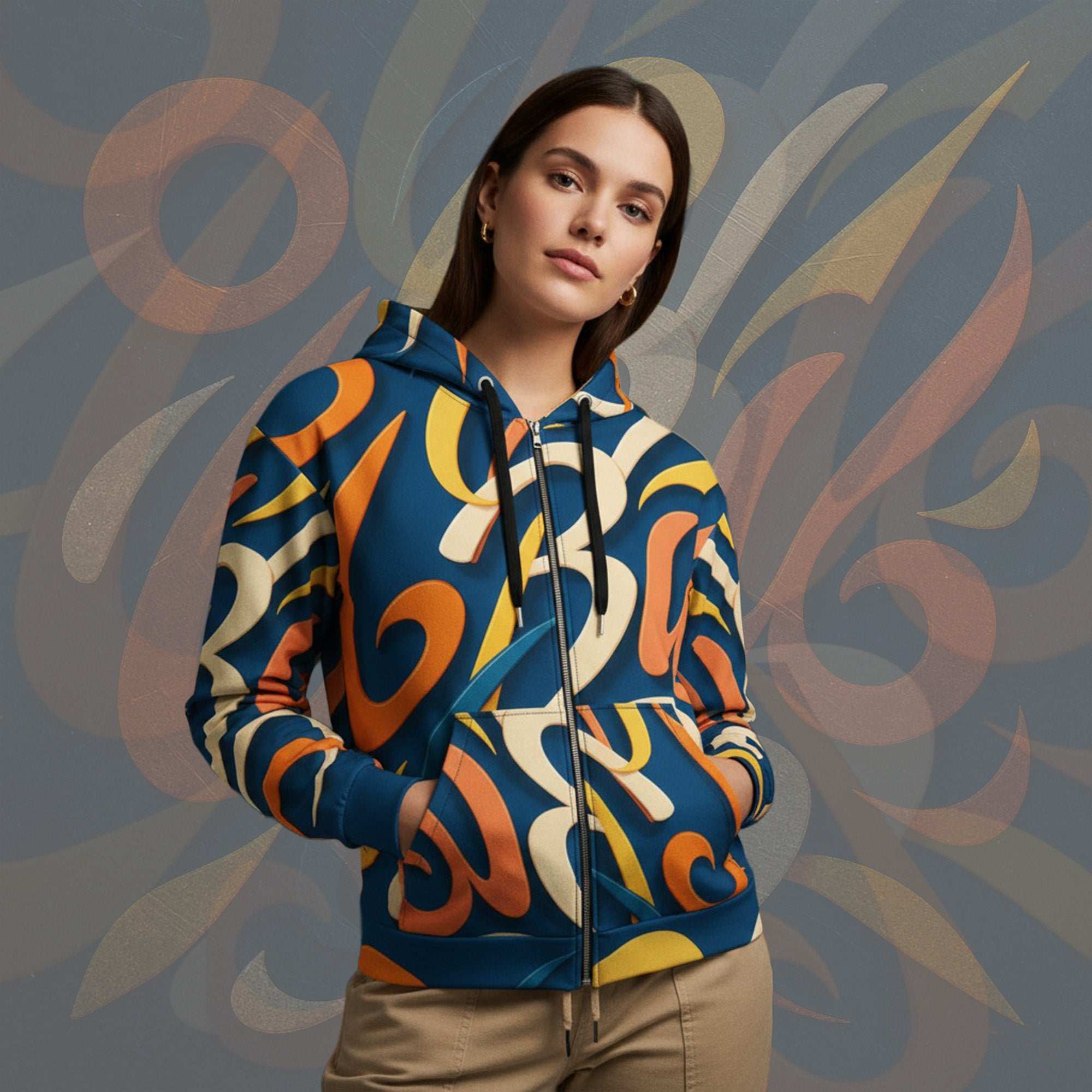 Women's Coral Canvas Hoodie (No.20)