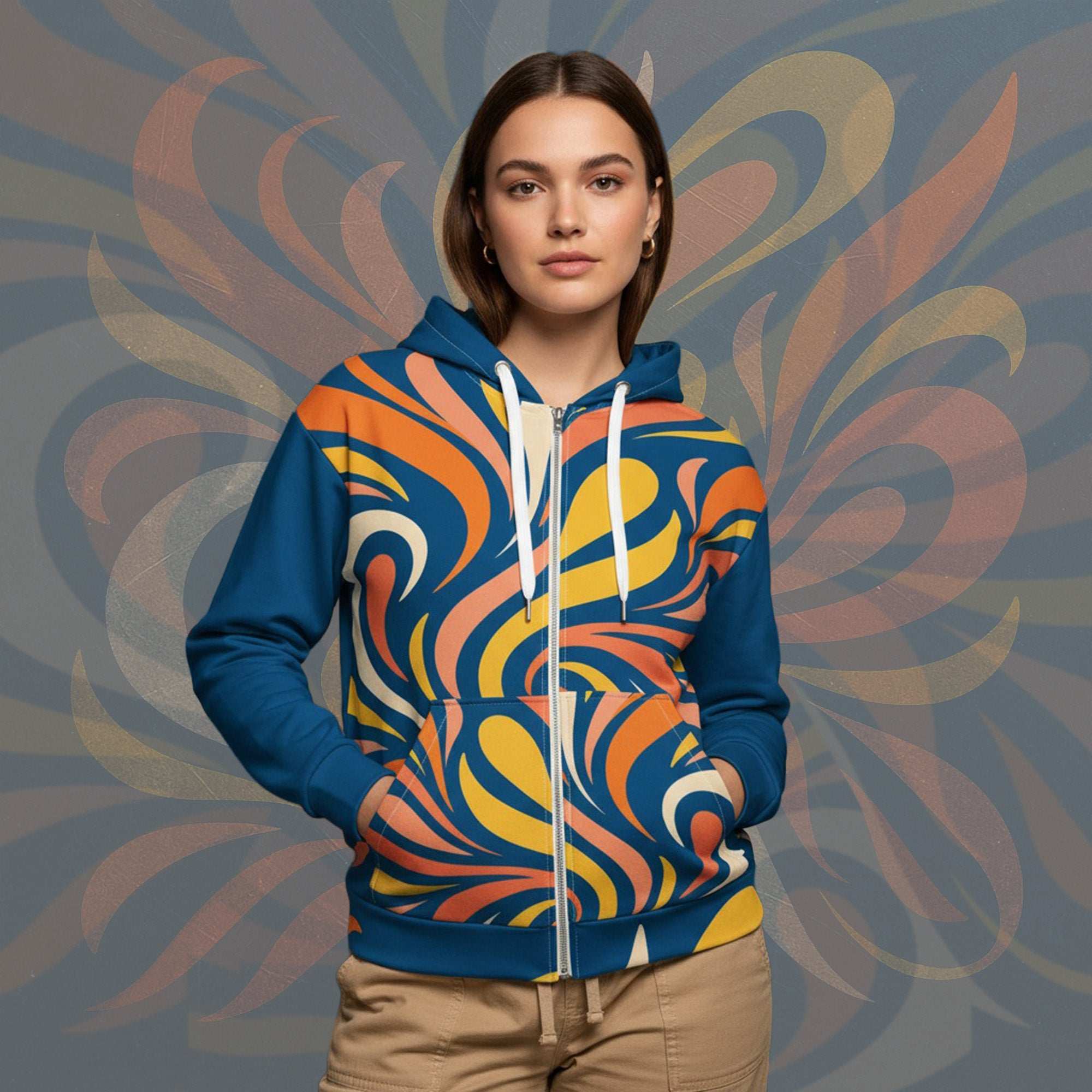 Women's Coral Canvas Hoodie