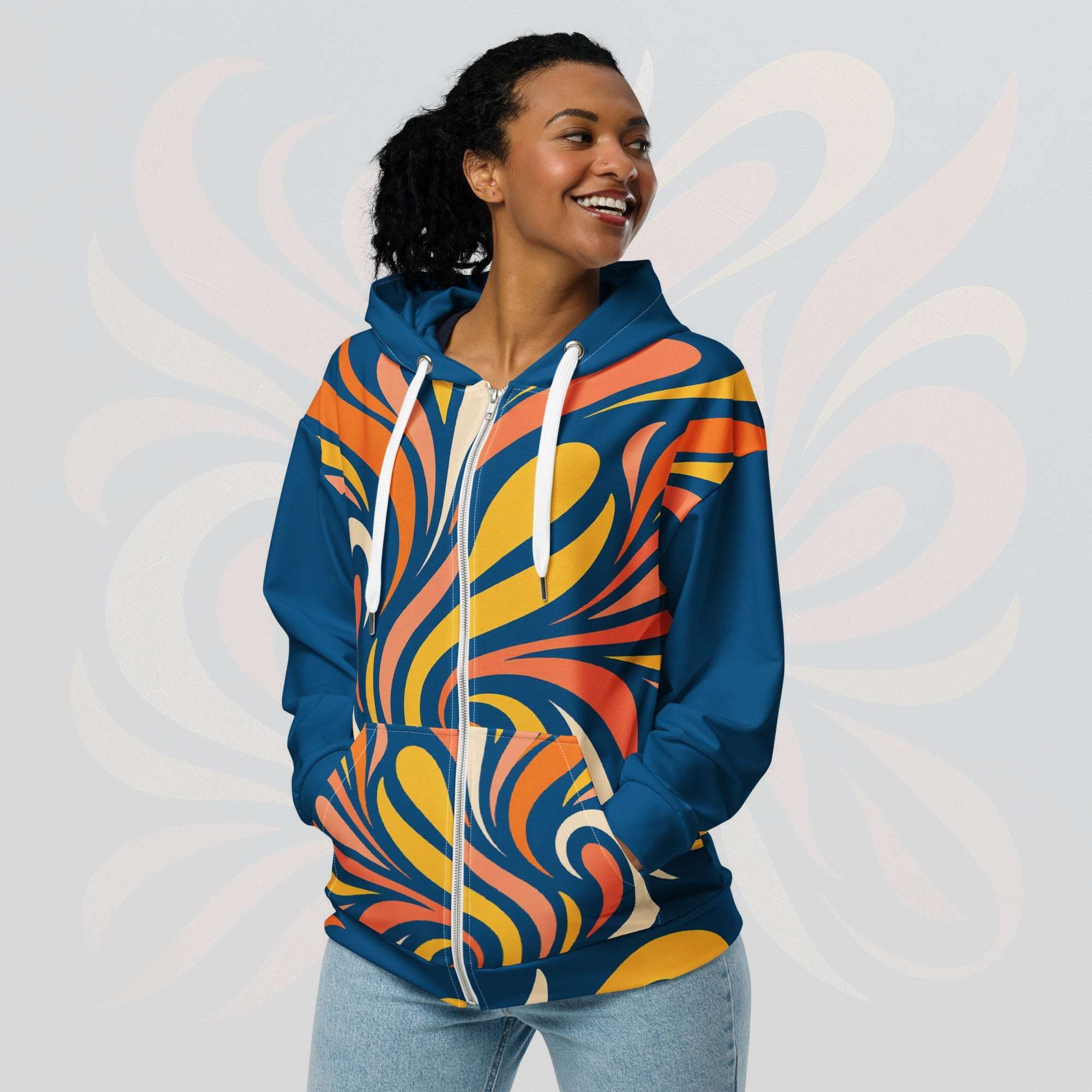 Women's Coral Canvas Hoodie
