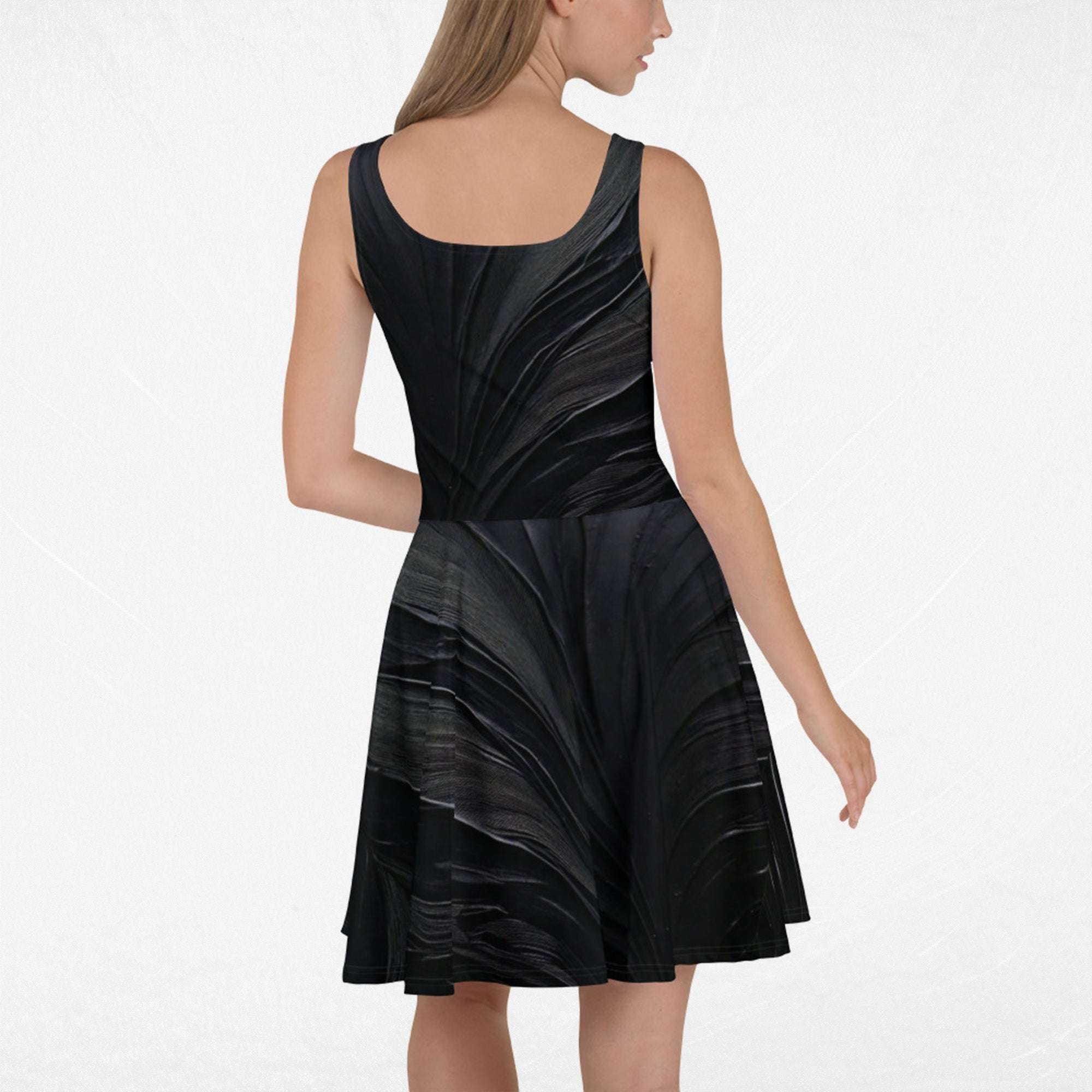Women's Deep Black Skater Dress (No.03)