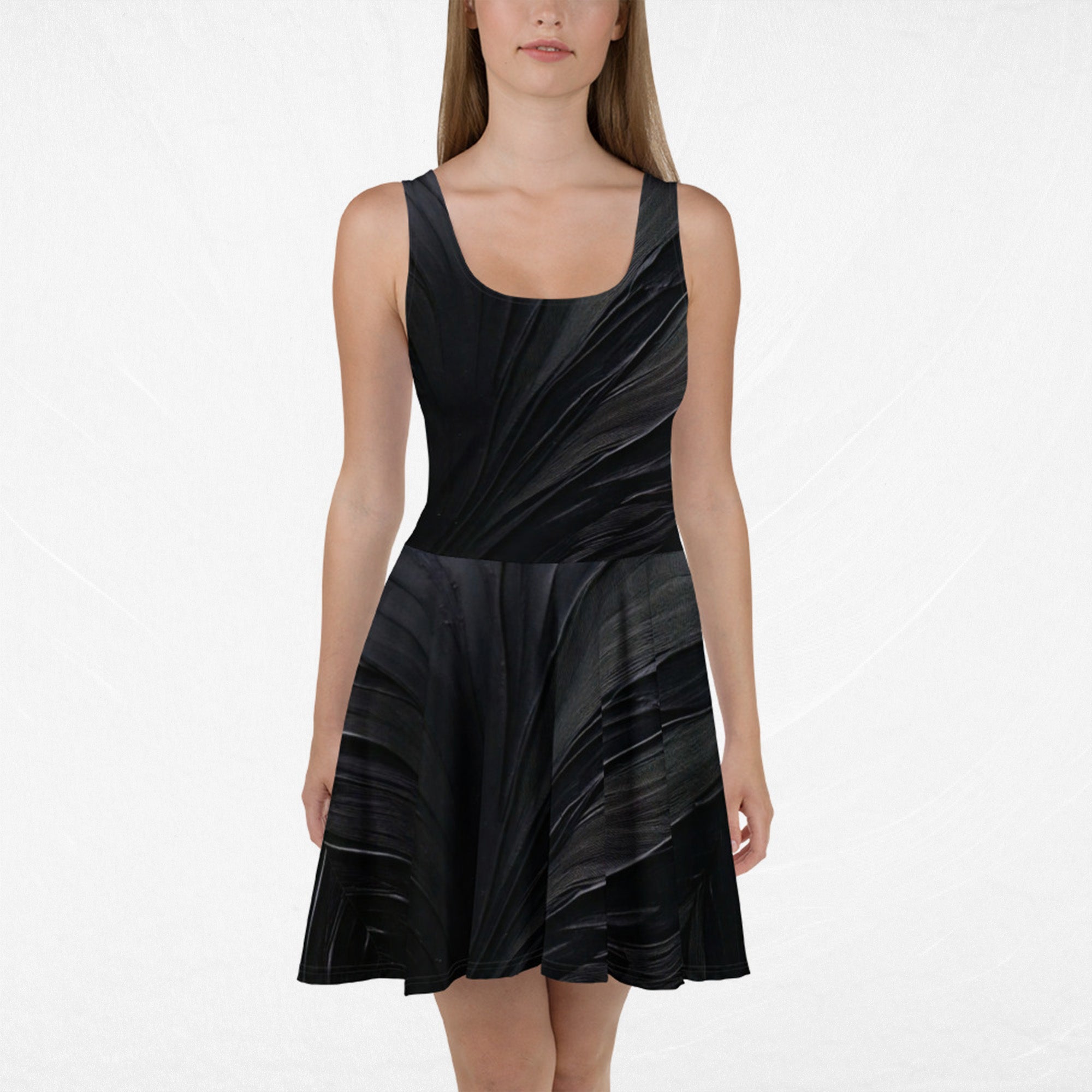 Women's Deep Black Skater Dress (No.03)