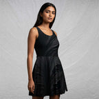 Women's Deep Black Skater Dress (No.03)