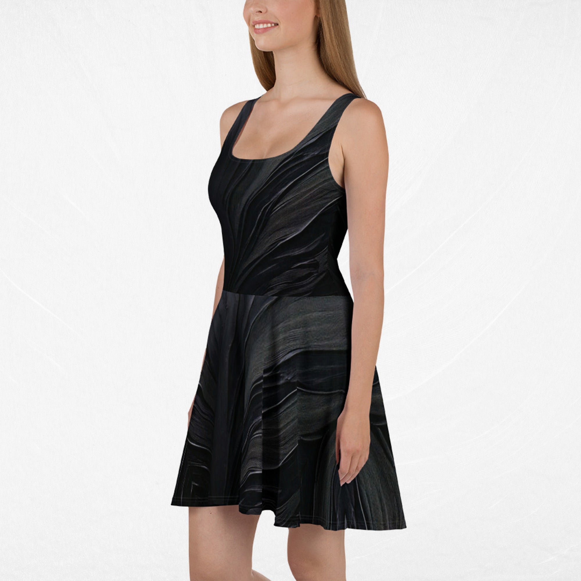 Women's Deep Black Skater Dress (No.03)