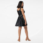 Women's Deep Black Skater Dress (No.04)
