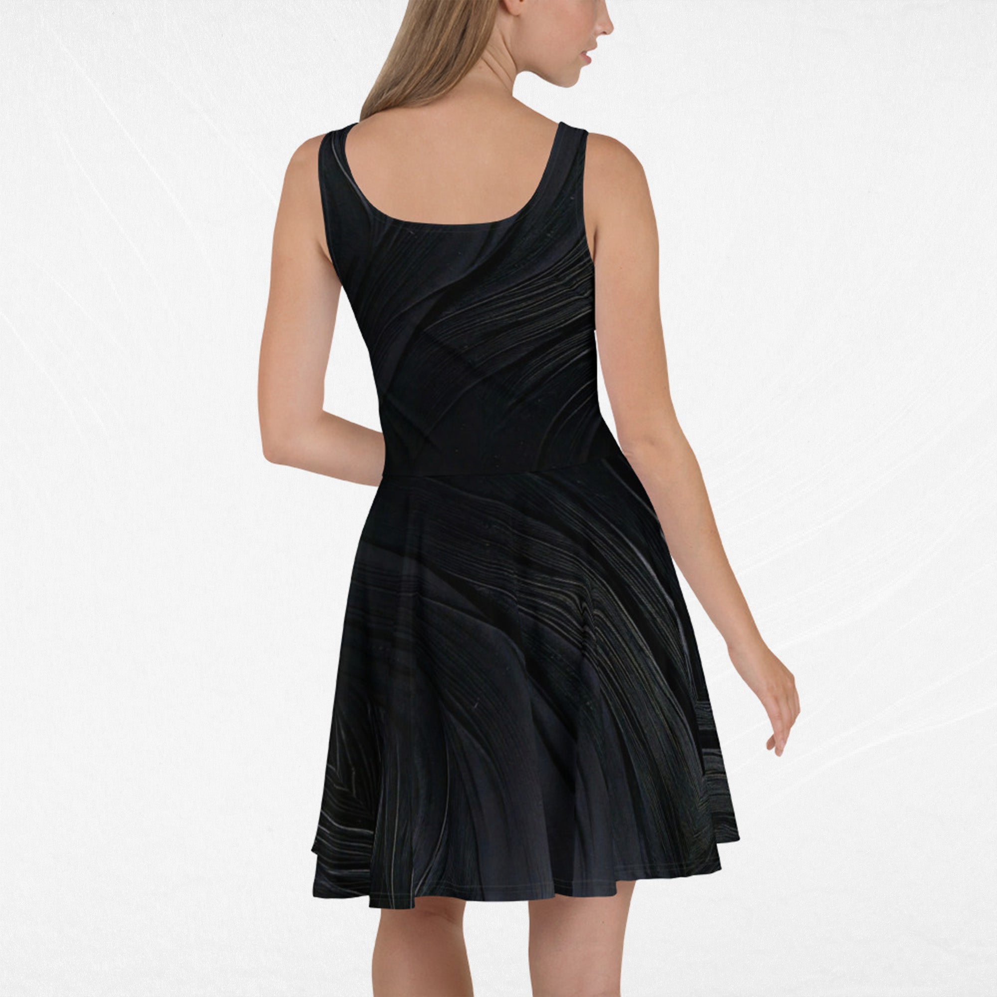 Women's Deep Black Skater Dress (No.05)
