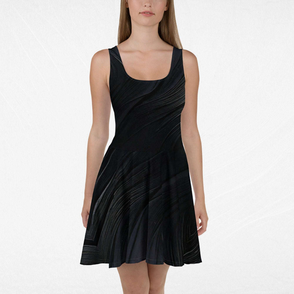 Women's Deep Black Skater Dress (No.05)