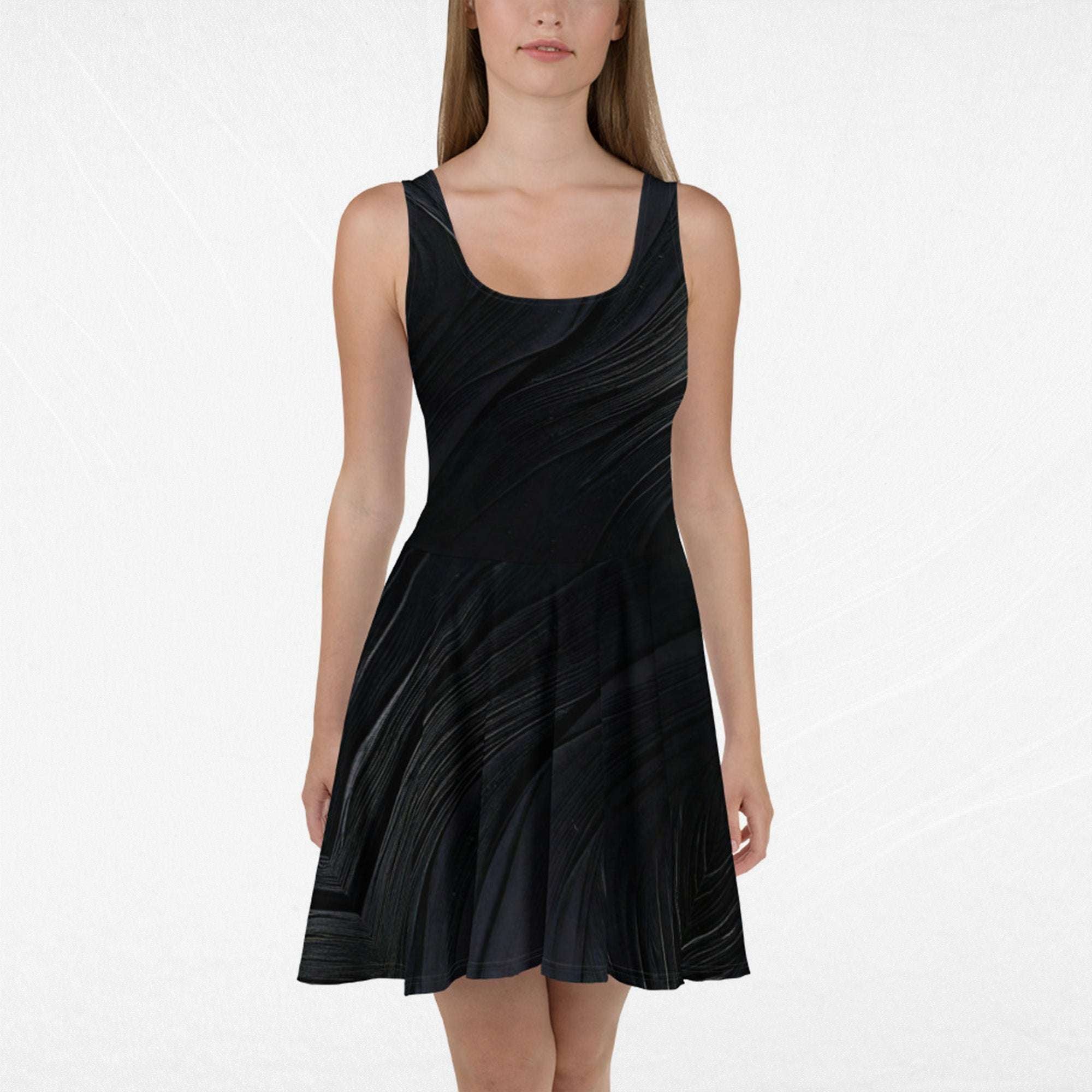 Women's Deep Black Skater Dress (No.05)