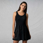 Women's Deep Black Skater Dress (No.05)