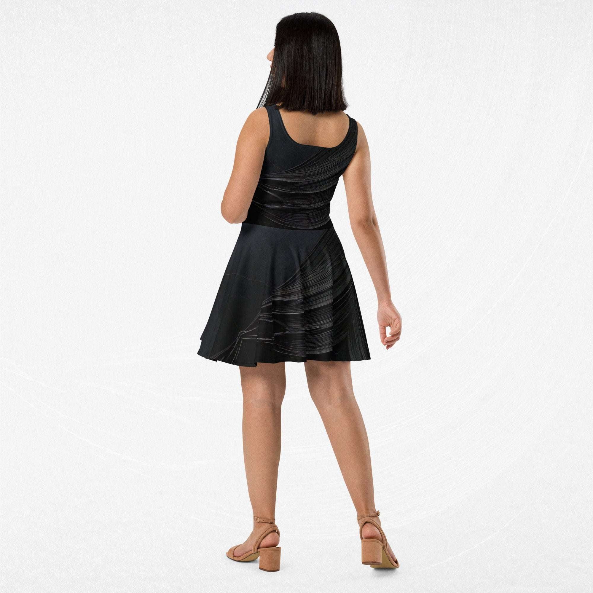 Women's Deep Black Skater Dress (No.06)