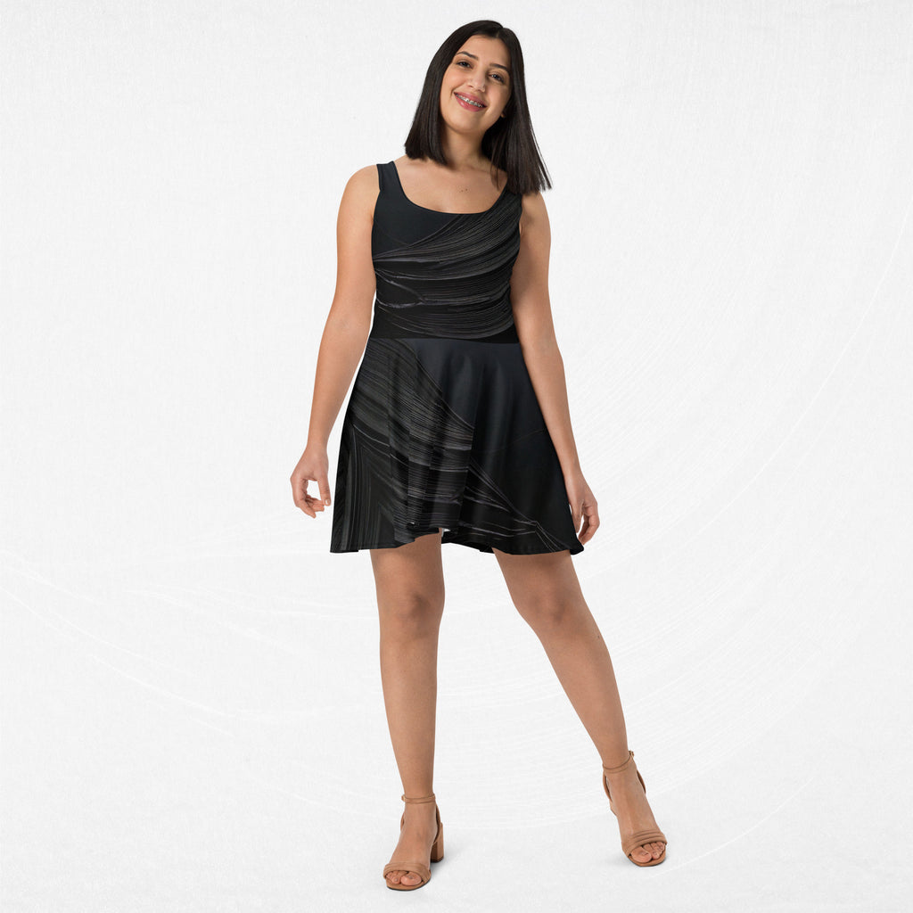 Women's Deep Black Skater Dress (No.06)