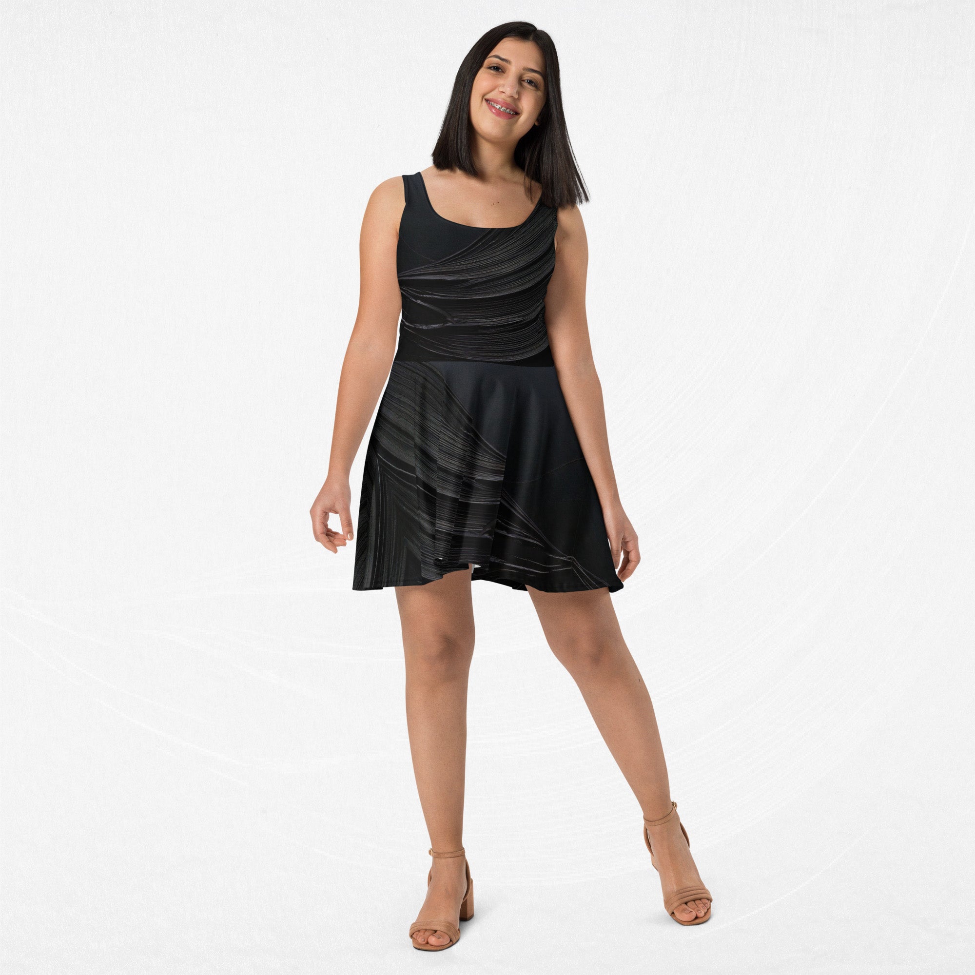 Women's Deep Black Skater Dress (No.06)