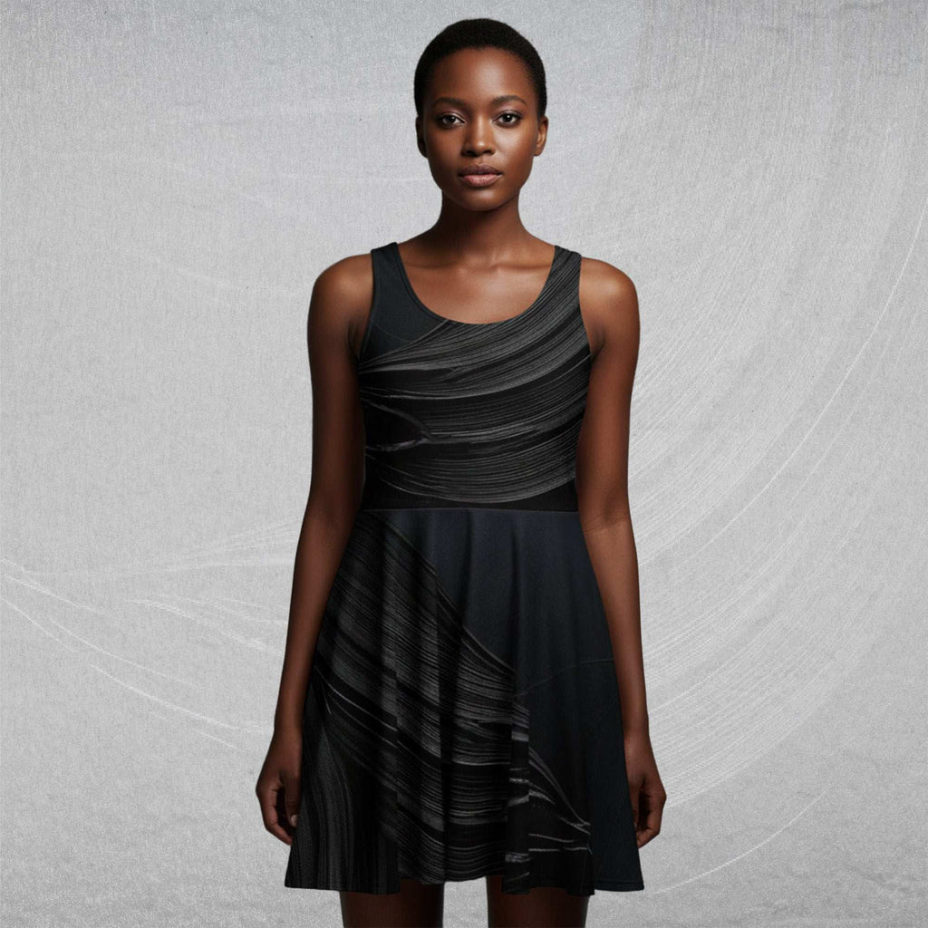 Women's Deep Black Skater Dress (No.06)