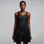 Women's Deep Black Skater Dress (No.06)