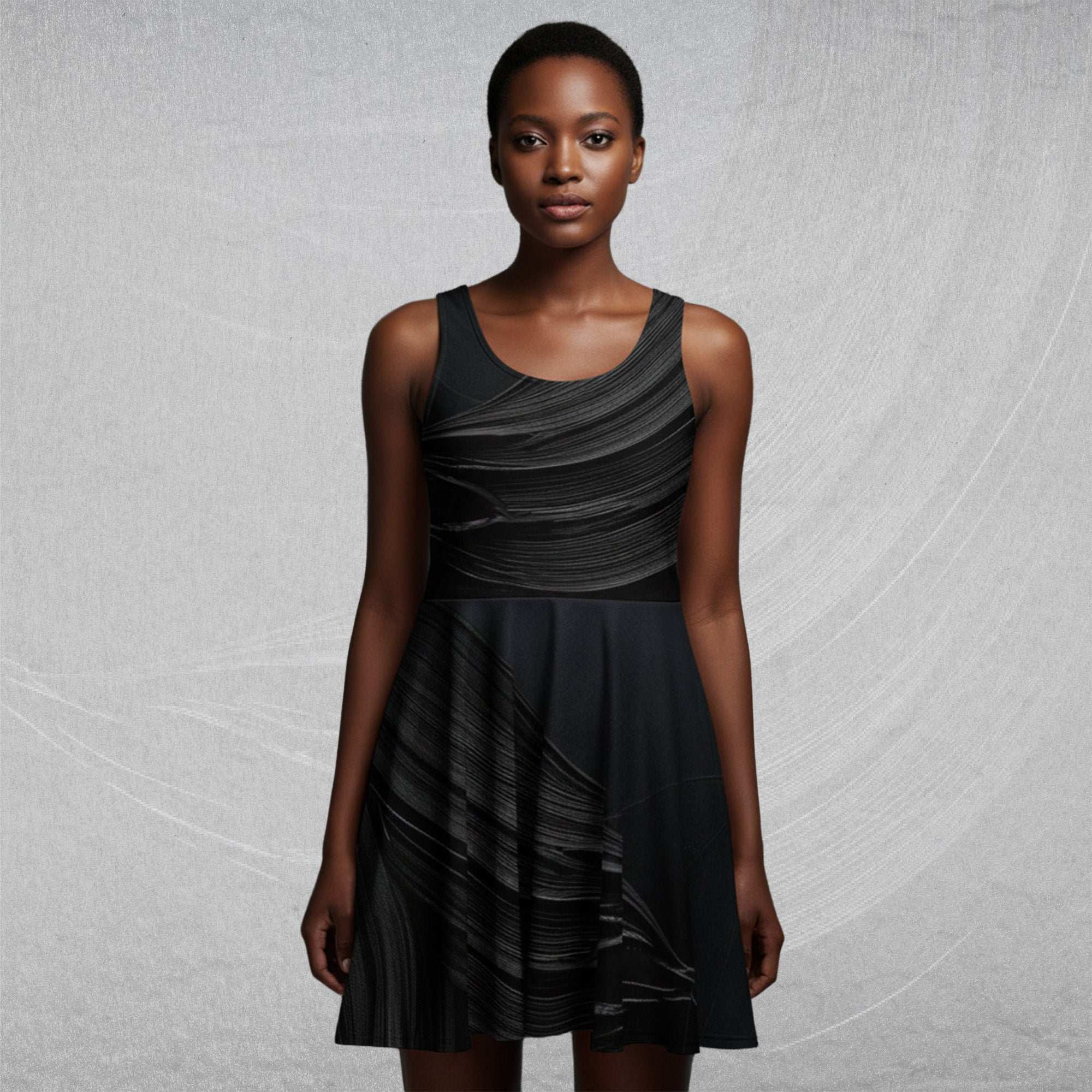 Women's Deep Black Skater Dress (No.06)
