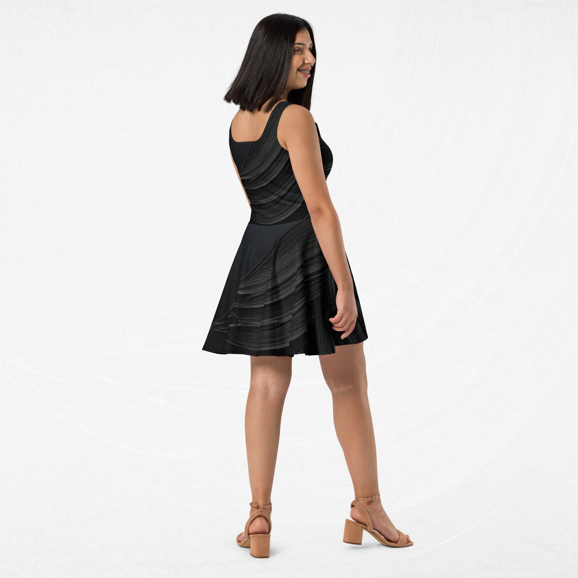 Women's Deep Black Skater Dress (No.06)