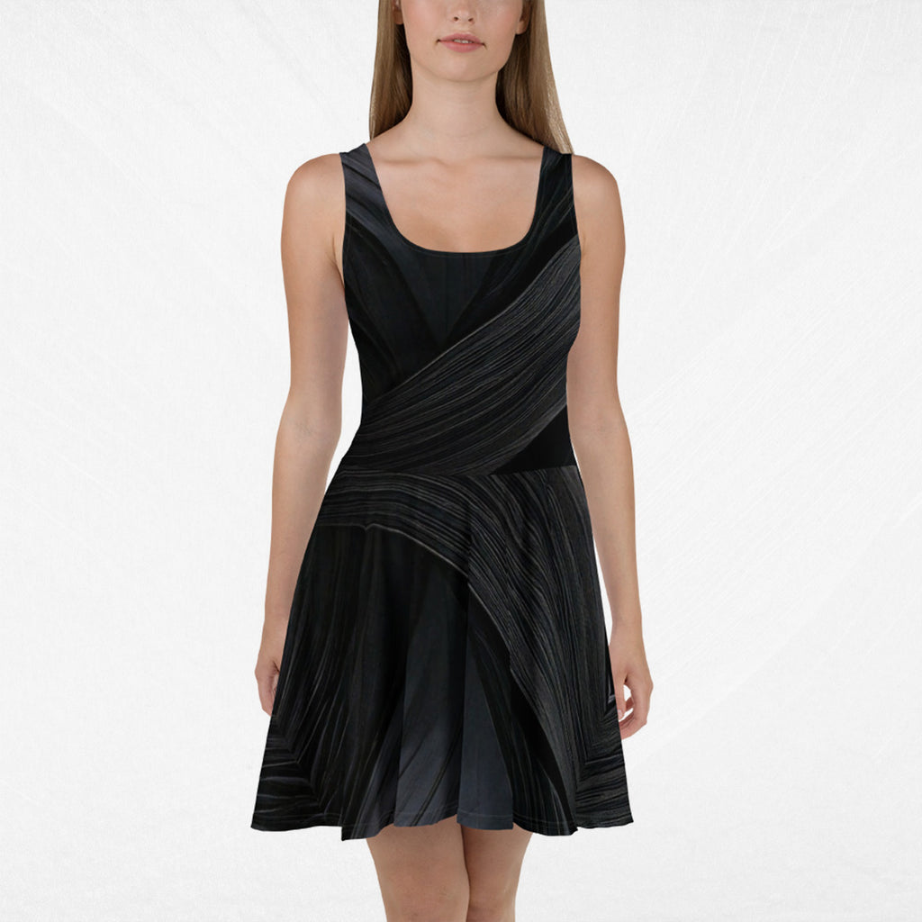 Women's Deep Black Skater Dress (No.07)