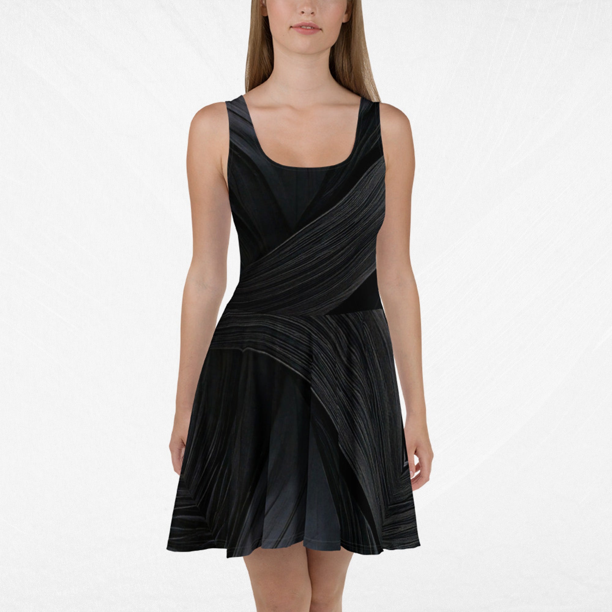 Women's Deep Black Skater Dress (No.07)