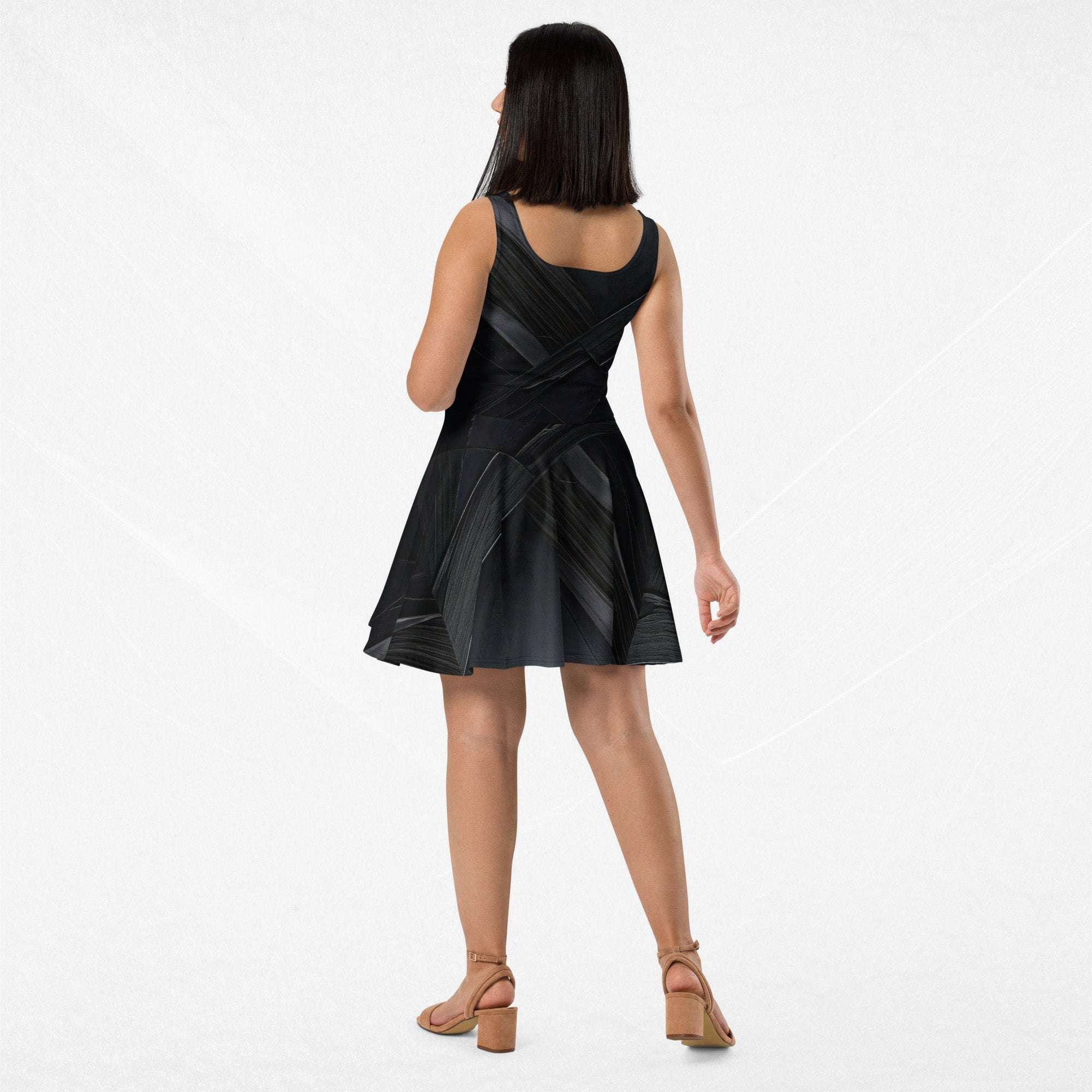 Women's Deep Black Skater Dress (No.08)