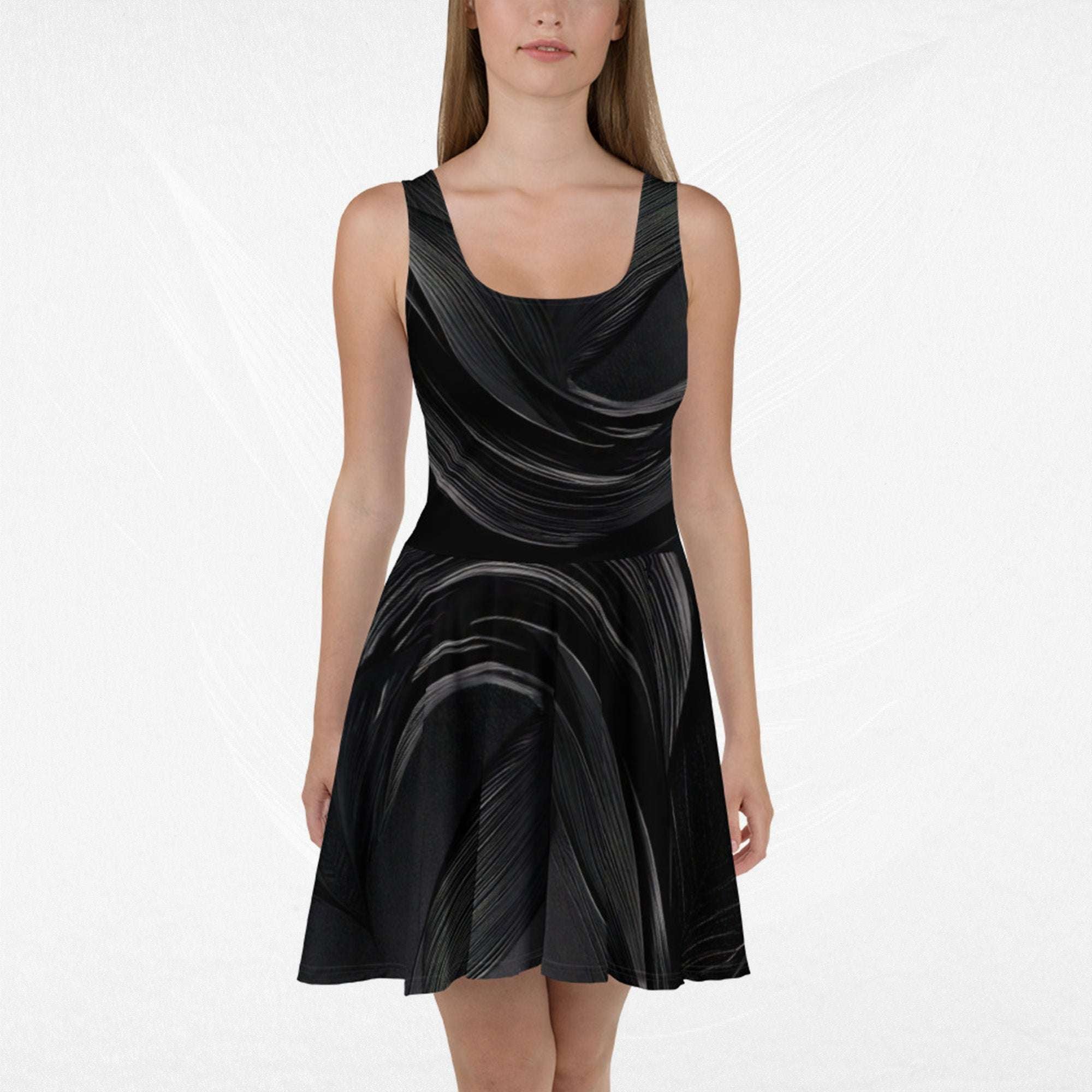 Women's Deep Black Skater Dress (No.09)