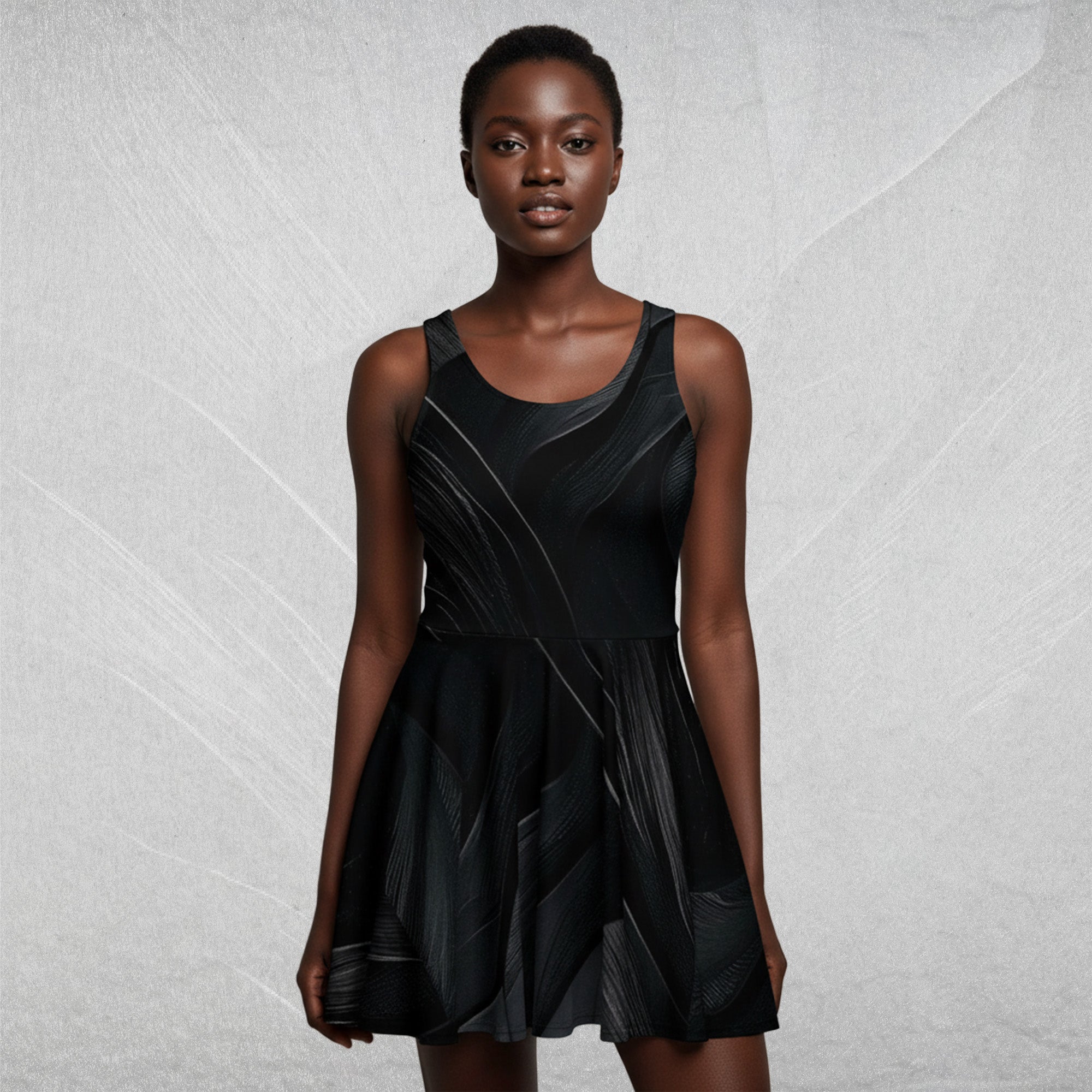 Women's Deep Black Skater Dress (No.10)