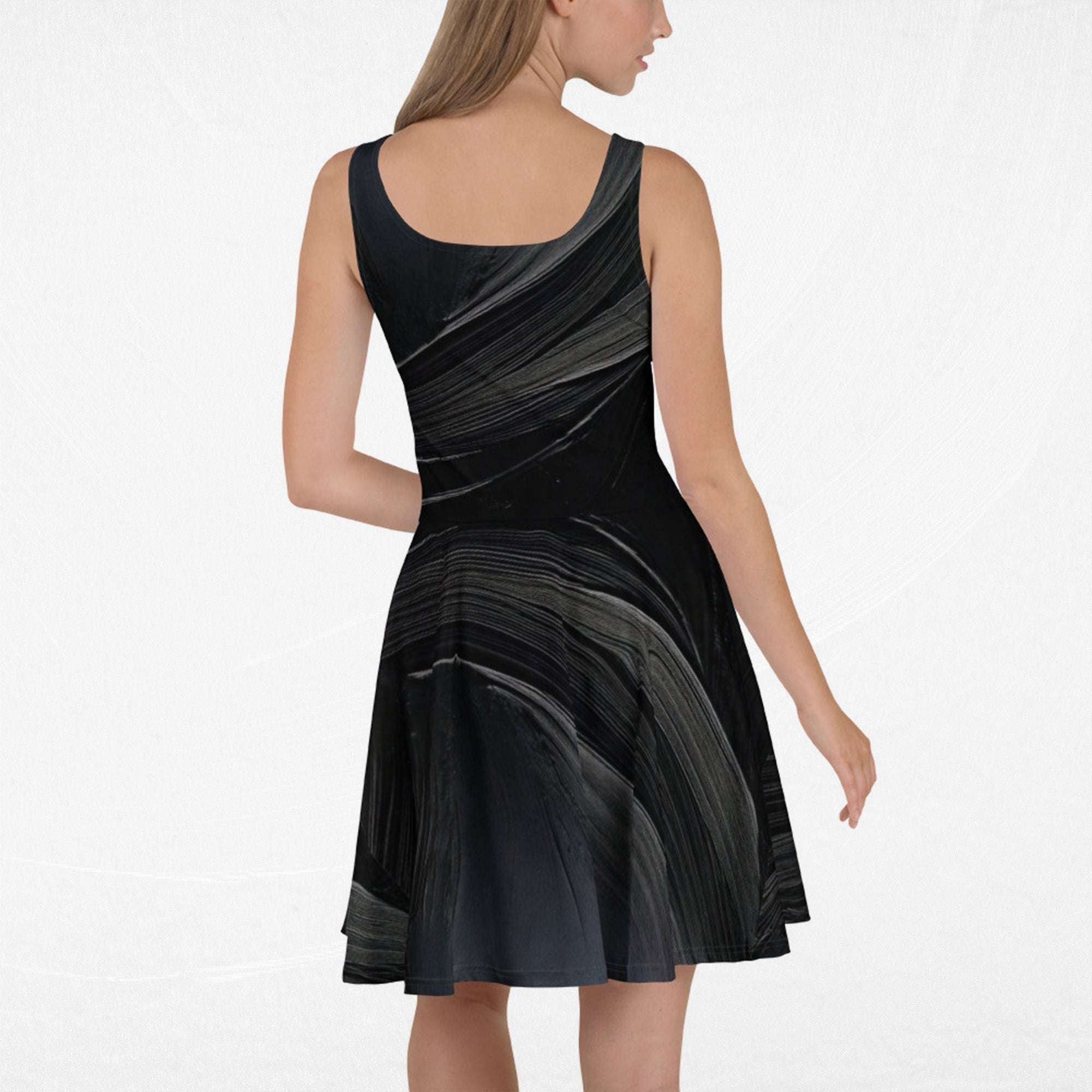 Women's Deep Black Skater Dress