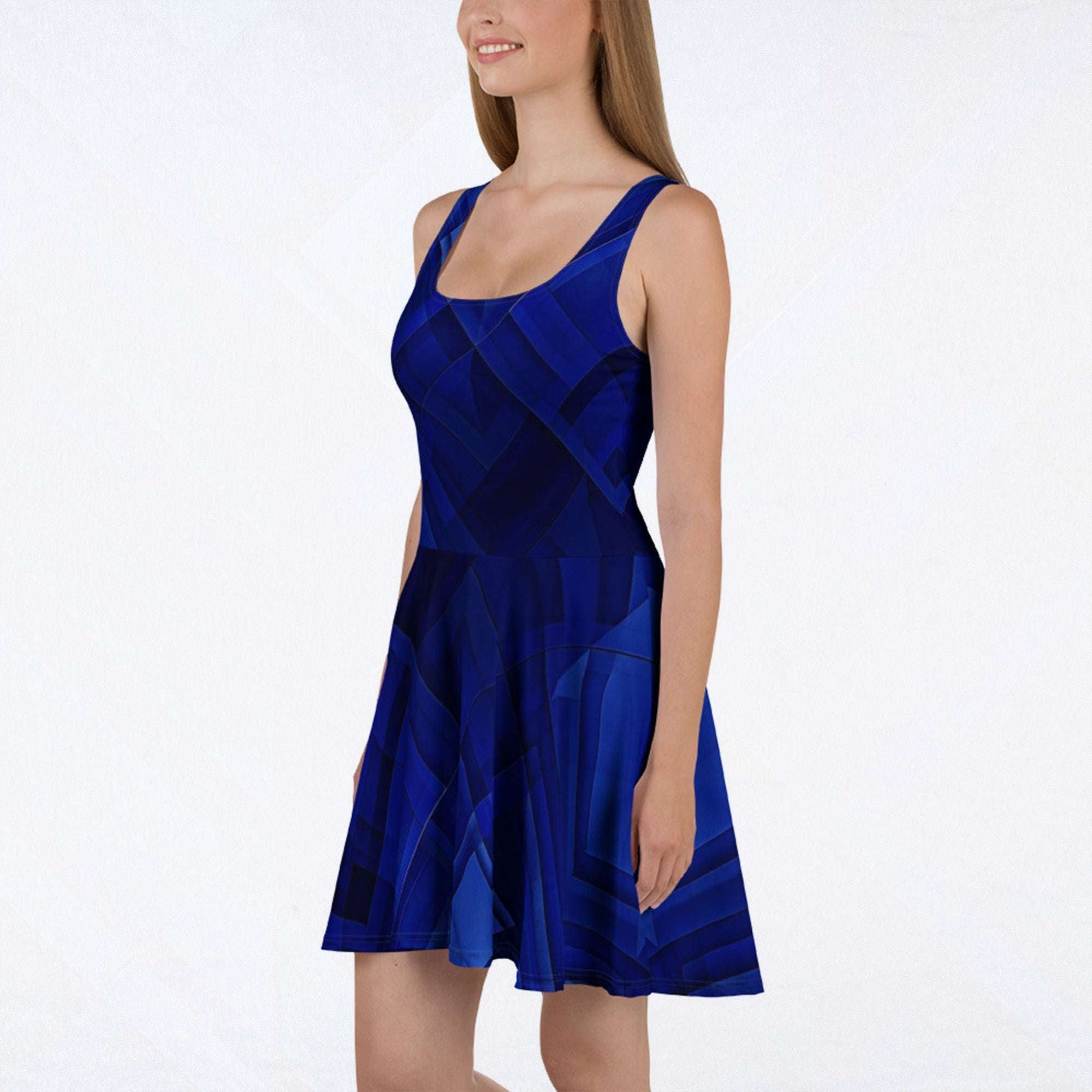 Women's Deep Blue Skater Dress (No.05)