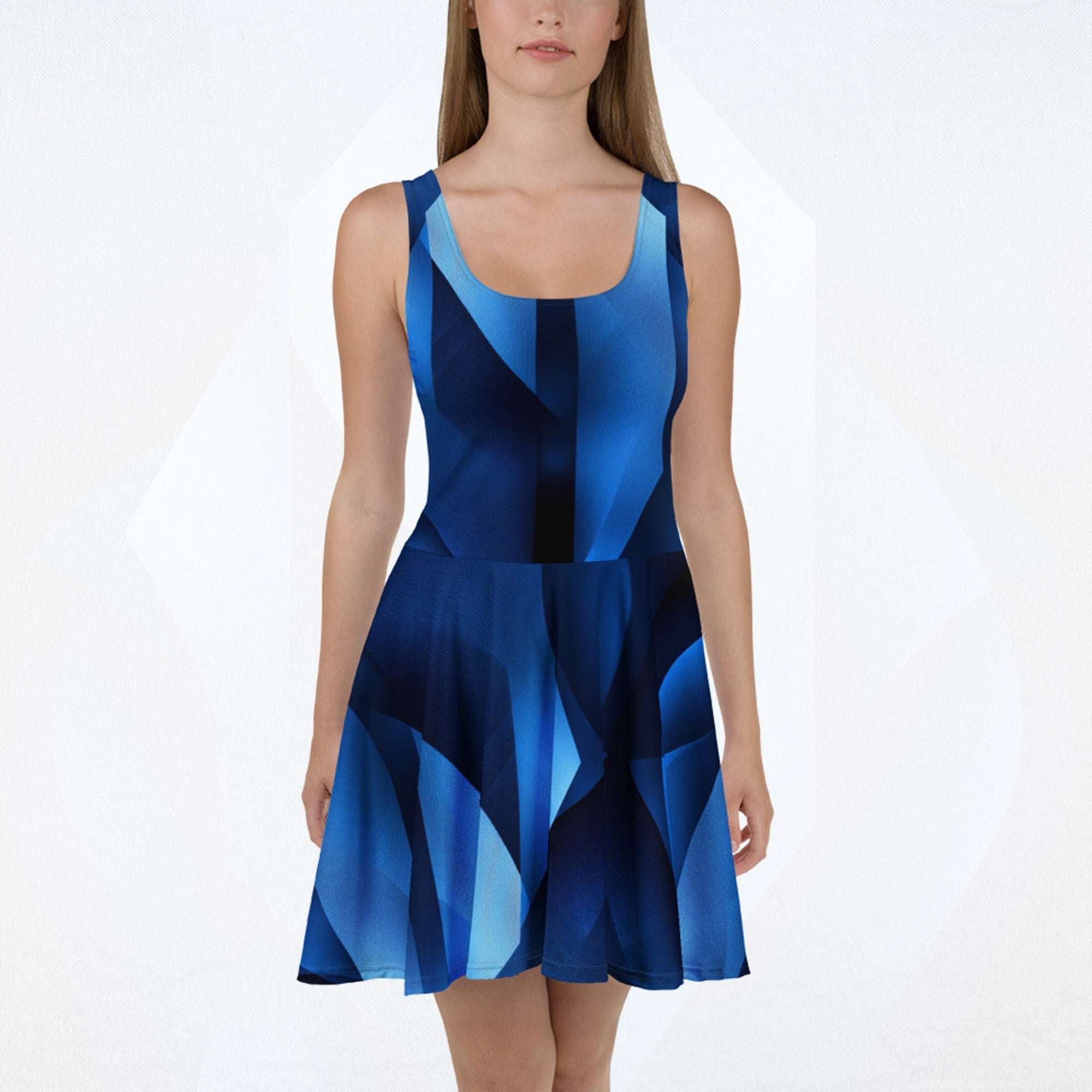 Women's Deep Blue Skater Dress (No.09)