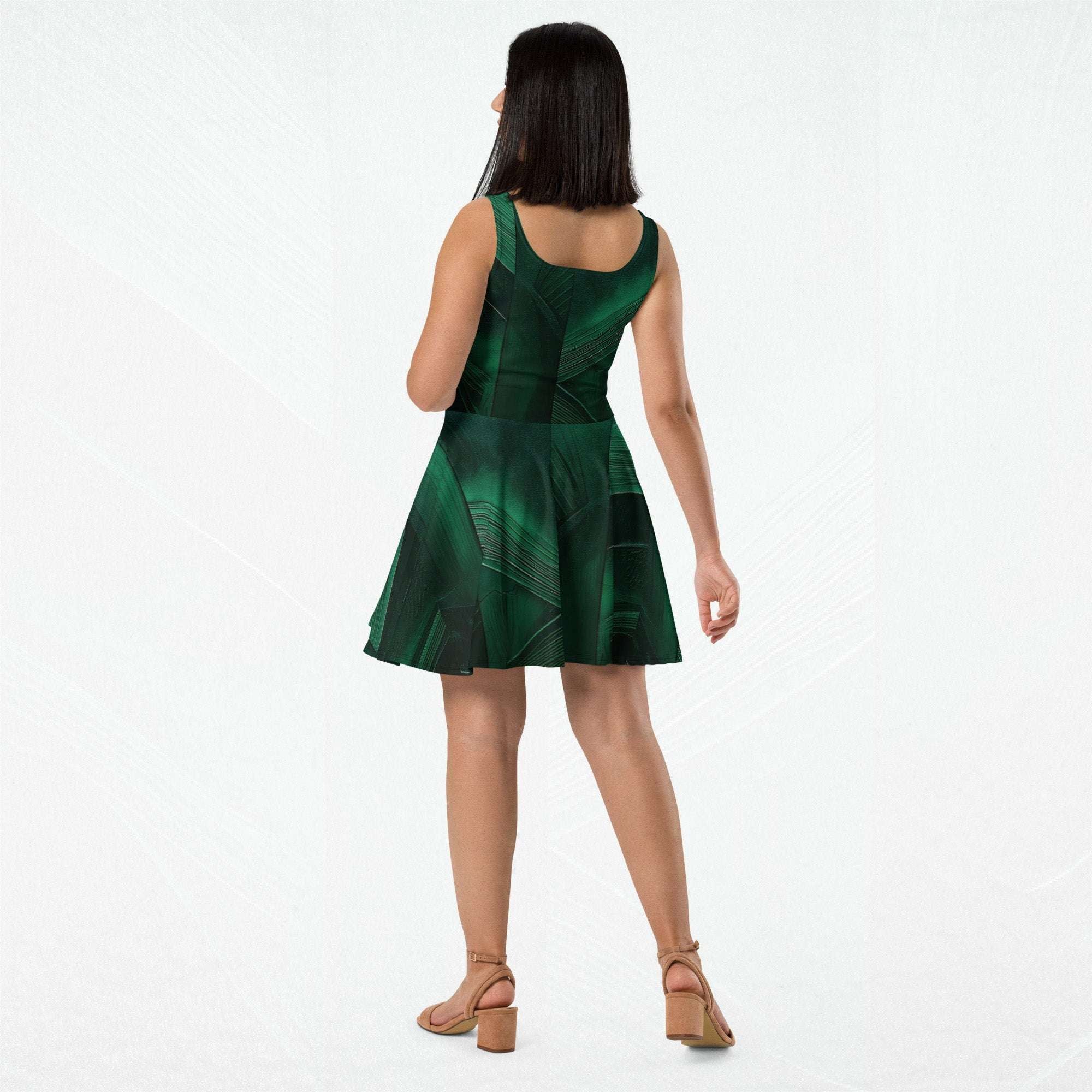 Women's Deep Green Skater Dress (No.02)