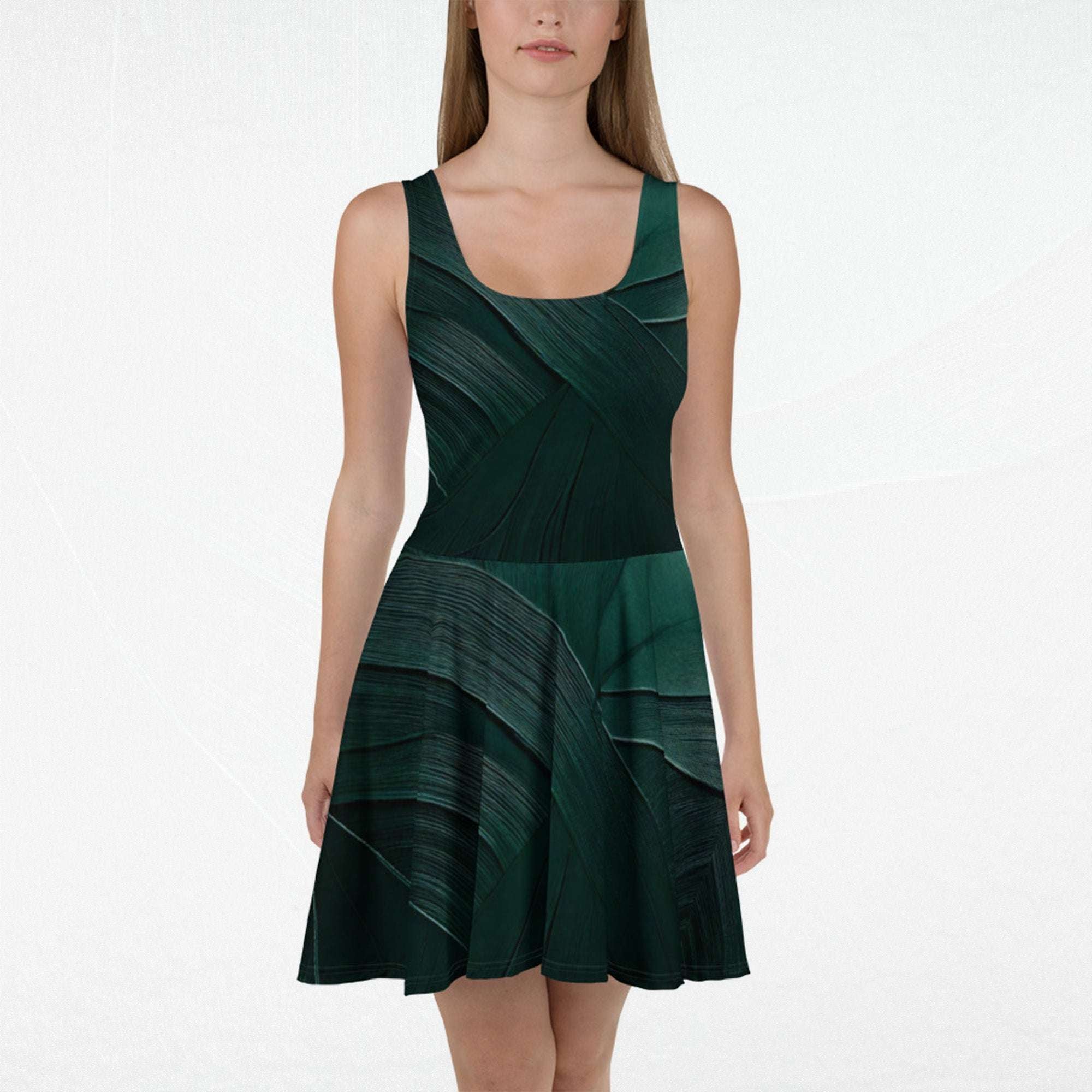 Women's Deep Green Skater Dress (No.03)