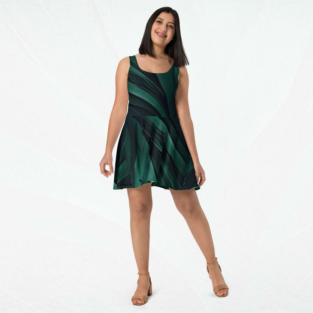 Women's Deep Green Skater Dress (No.04)