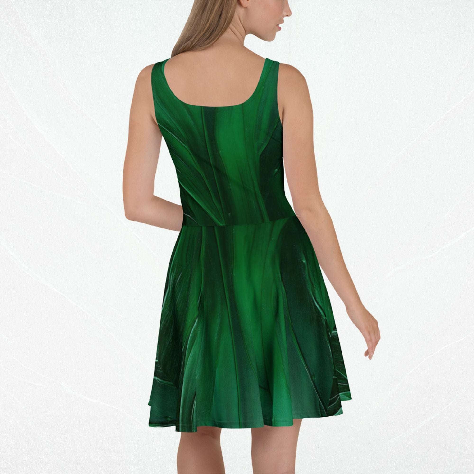 Women's Deep Green Skater Dress (No.05)