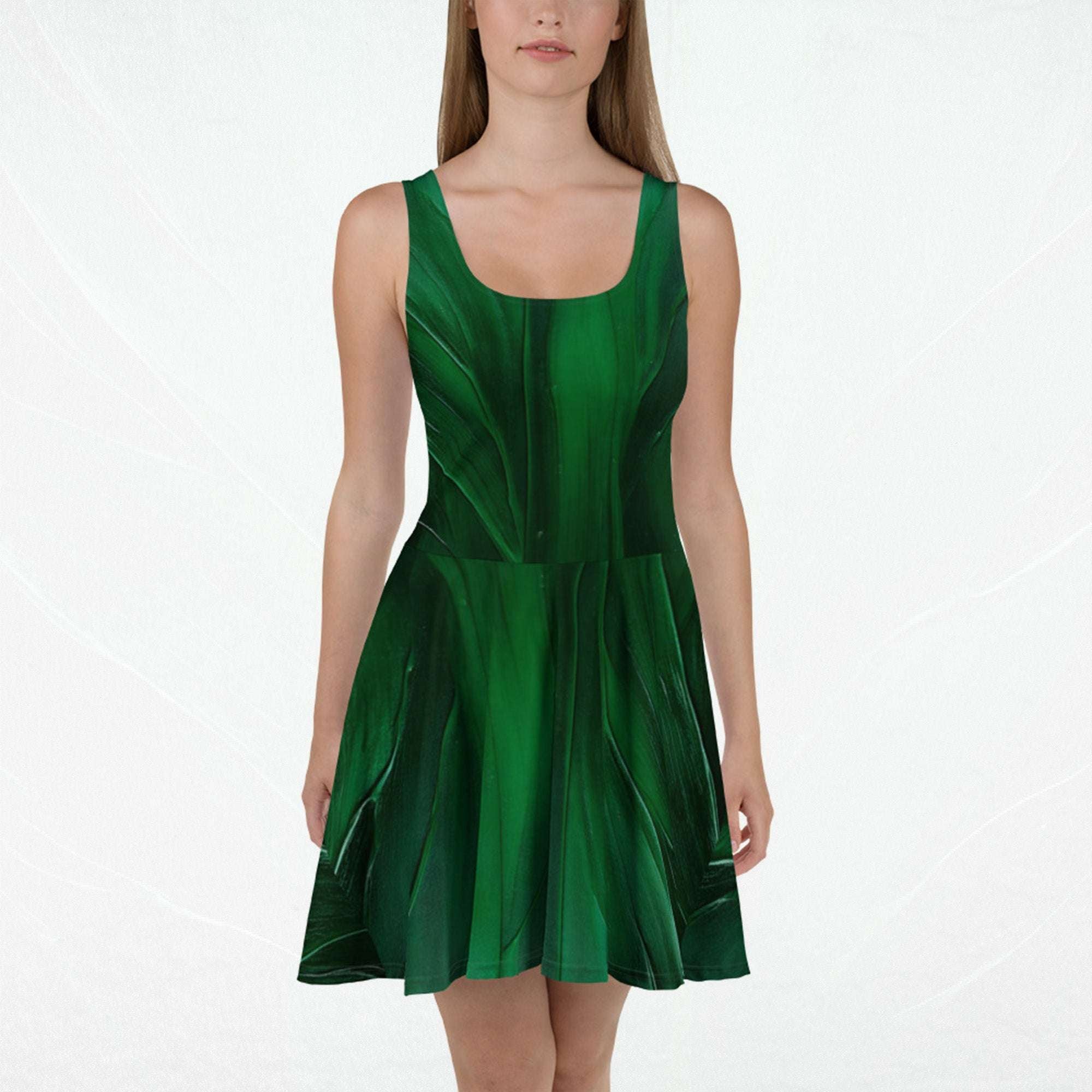 Women's Deep Green Skater Dress (No.05)
