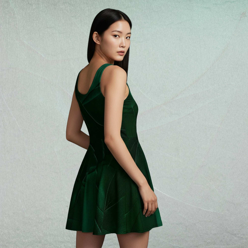 Women's Deep Green Skater Dress (No.08)