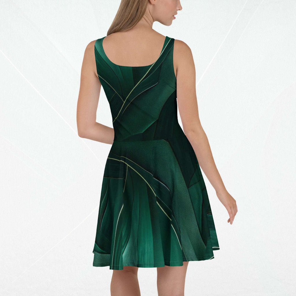 Women's Deep Green Skater Dress