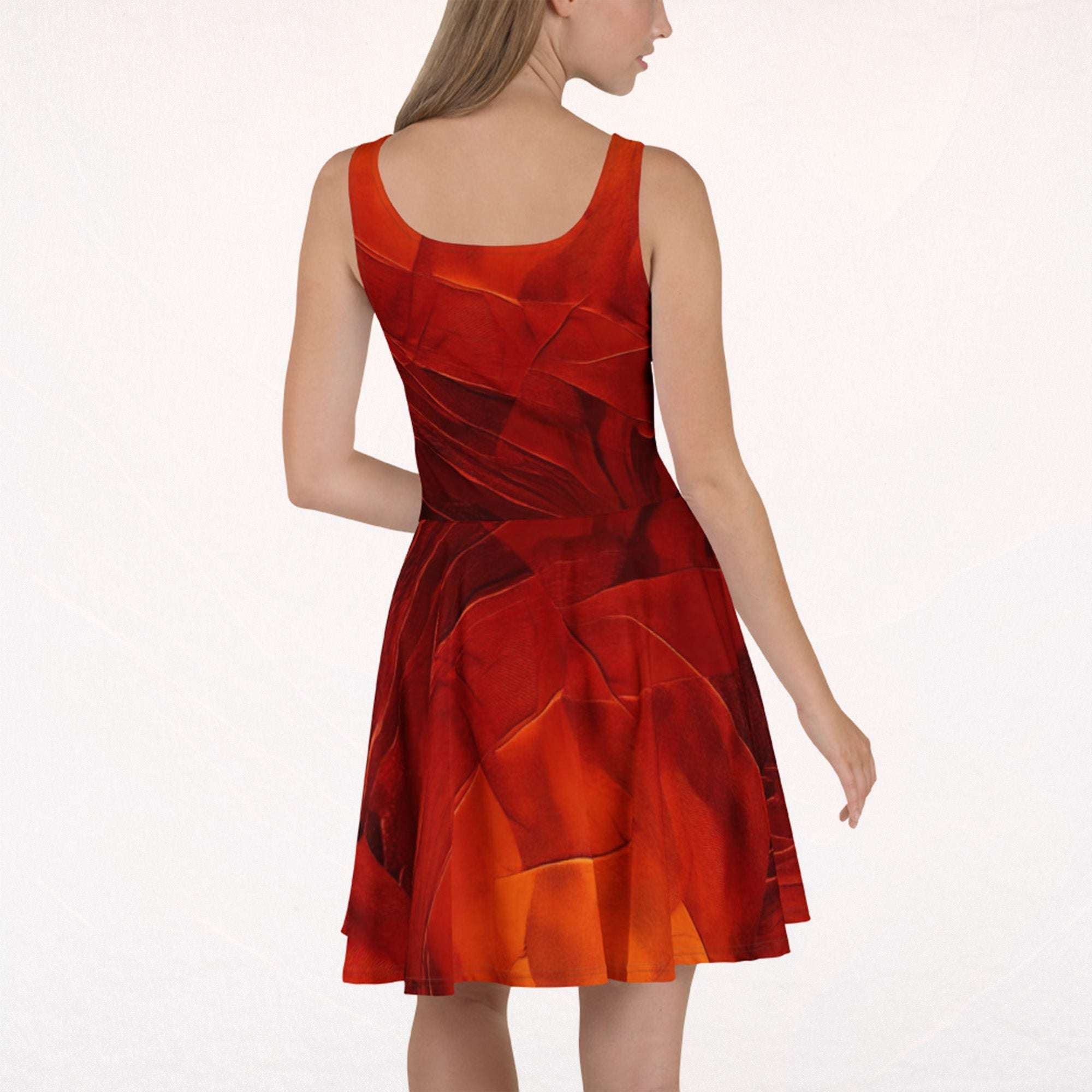 Women's Deep Orange Skater Dress (No.03)