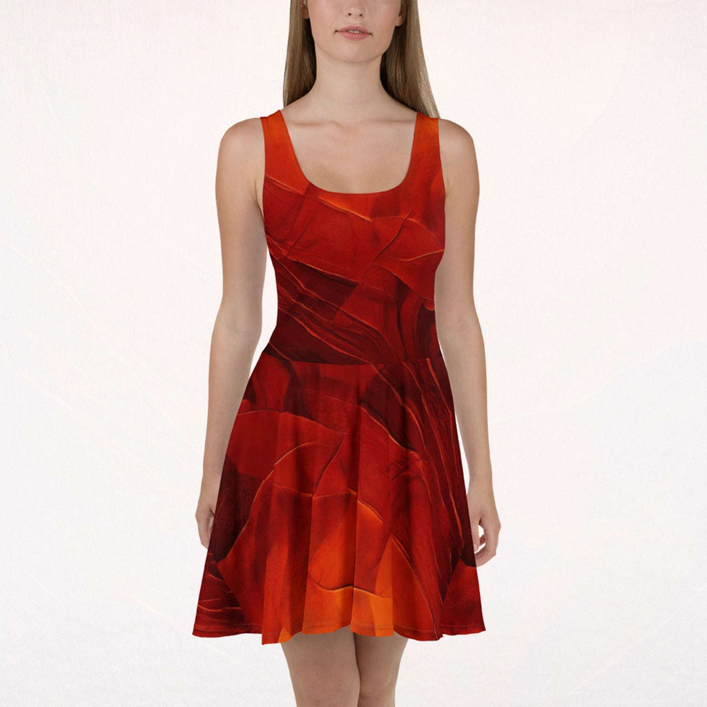 Women's Deep Orange Skater Dress (No.03)