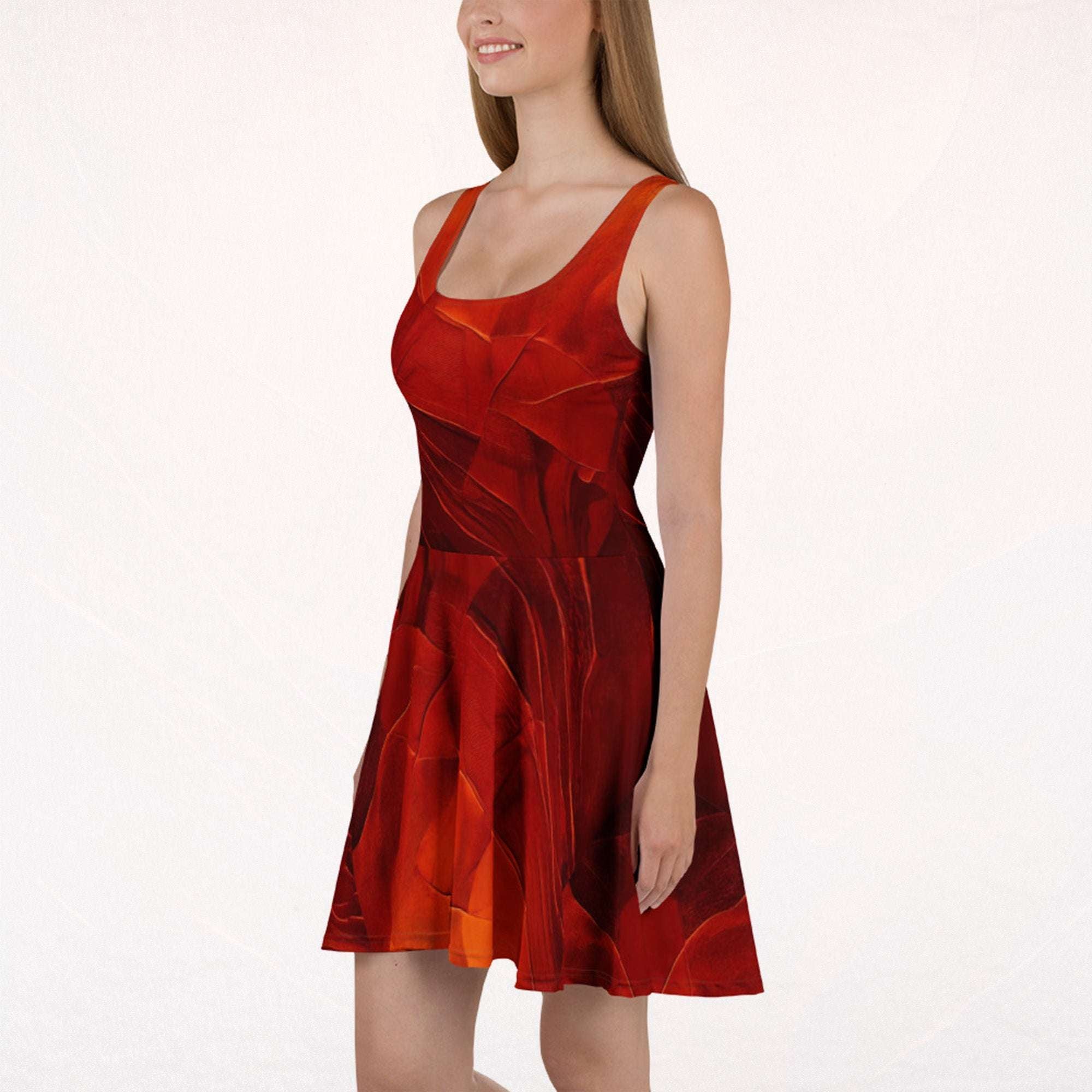 Women's Deep Orange Skater Dress (No.03)