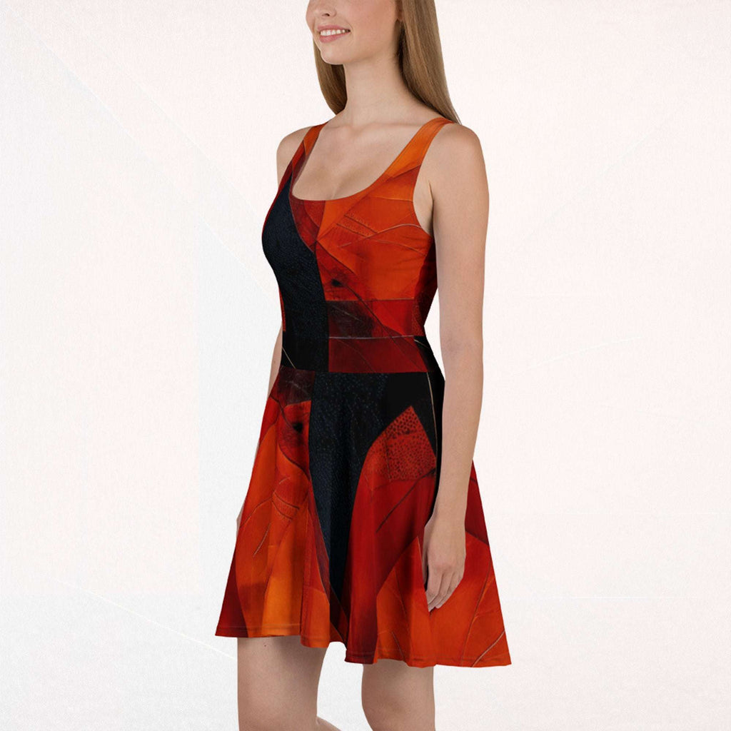 Women's Deep Orange Skater Dress (No.05)