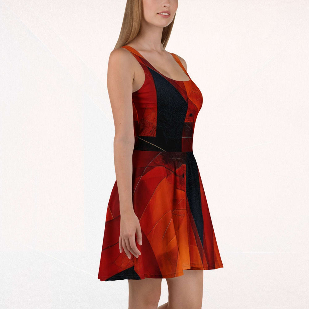 Women's Deep Orange Skater Dress (No.05)