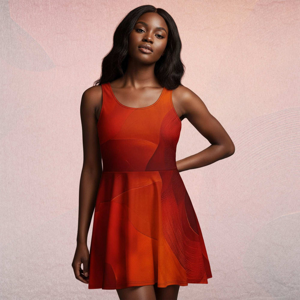 Women's Deep Orange Skater Dress (No.06)