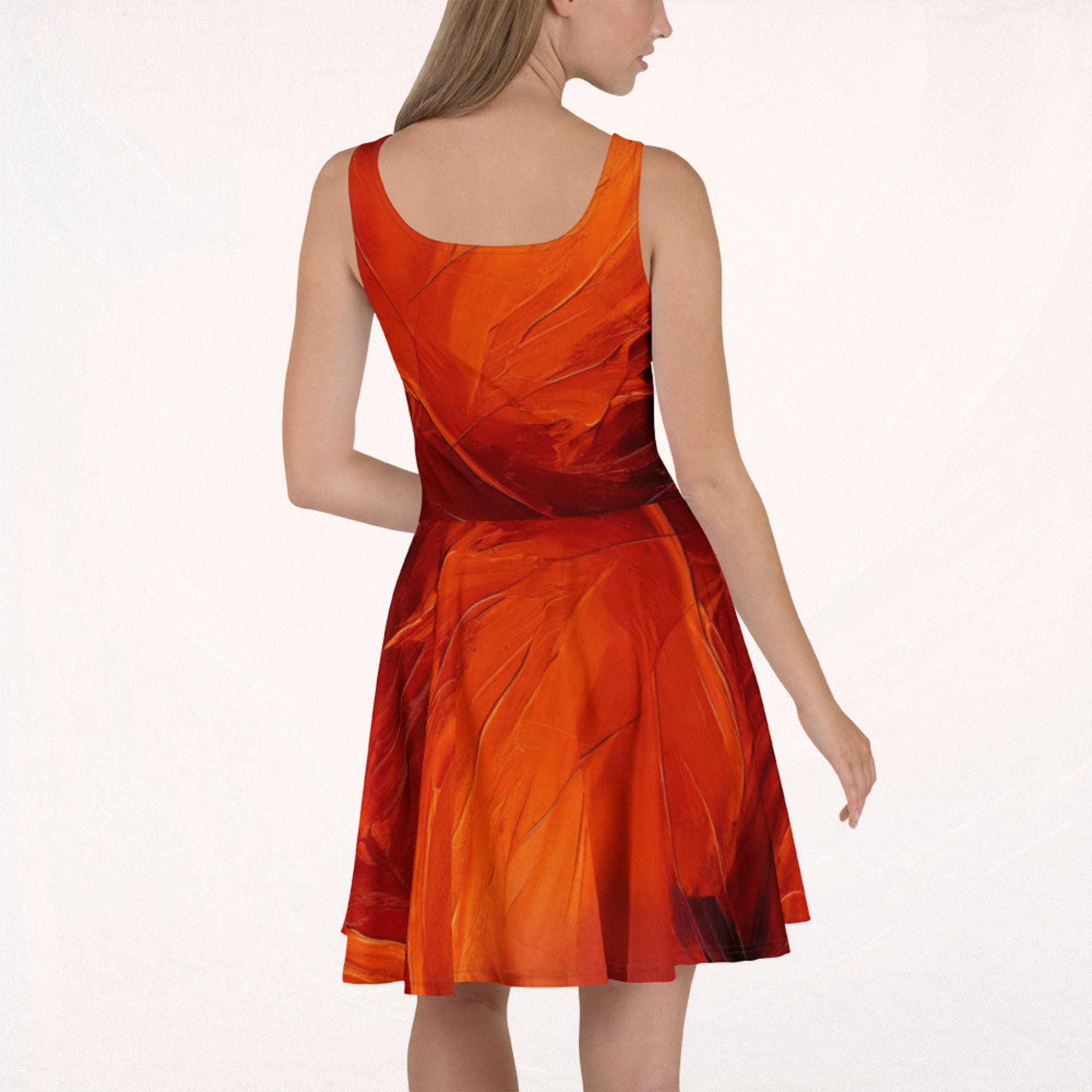 Women's Deep Orange Skater Dress (No.07)