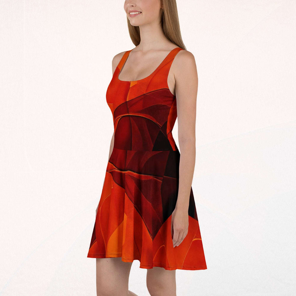 Women's Deep Orange Skater Dress (No.09)