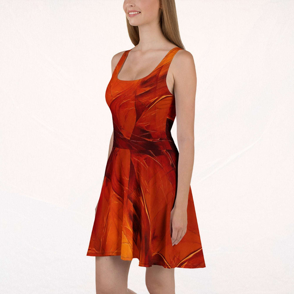 Women's Deep Orange Skater Dress